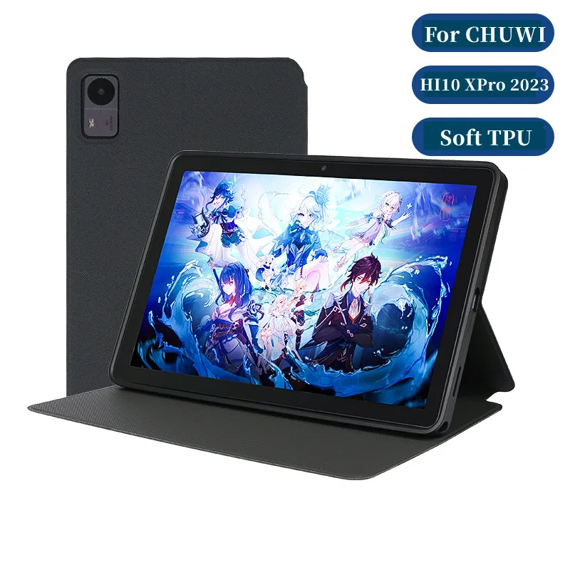 Chuwi Tablet Accessories - เคสขาตั้งพับได้สามตอนแบบบางพิเศษสำหรับแท็บเล็ต CHUWI Hi10 XPRO 10.1นิ้วผ้าคลุมต้านทานกันตก TPU
