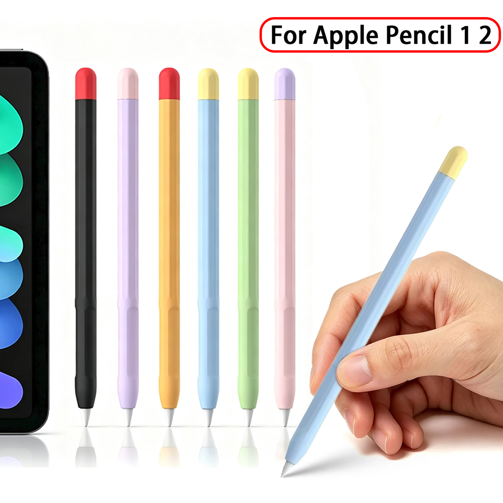 Iphone Tablet Accessories - เคสซิลิโคนป้องกันรอยขีดข่วนและกันลื่นสำหรับ Apple Pencil 2 รุ่นที่ 1